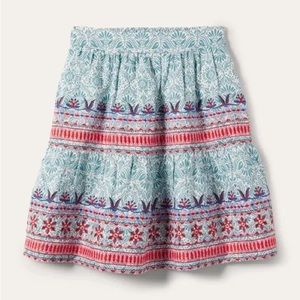 Boden Embroidered Linen Mini Skirt